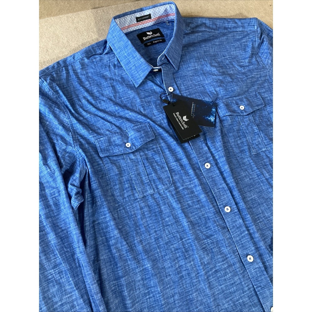 Buttercloth Icy Cotton Shirt Sz 3XL New Blue Heather Regular Fit Rustic Terrain - Picture 2 of 10